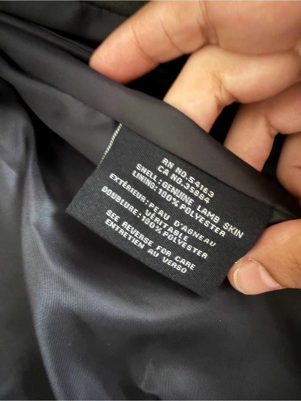 Cole Haan Black Leather Zip-Front Women's Jacket - Picture 3 of 4